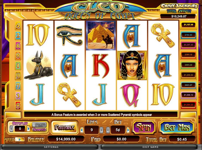 slot machine cleo queen of egypt