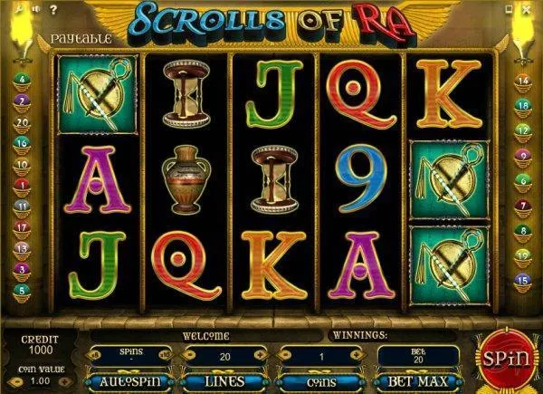 slot machine scrolls of ra