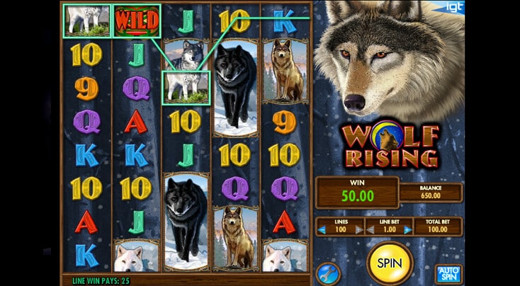 slot machine wolf rising
